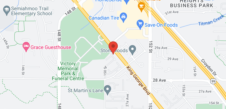 map of 42 2925 KING GEORGE BOULEVARD
